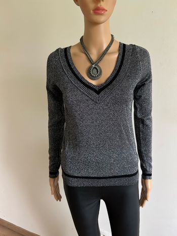 Pull argenté à manches longues Morgan taille S comme neuf