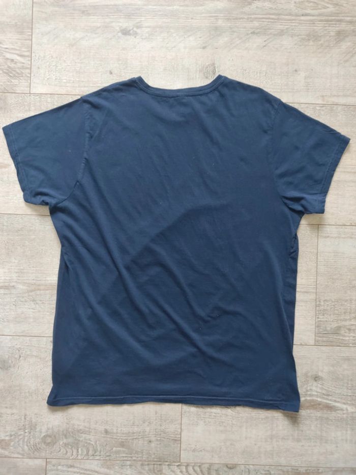 Tee-shirt manches courtes bleu marine motif imprimé turquoise XL - photo numéro 2