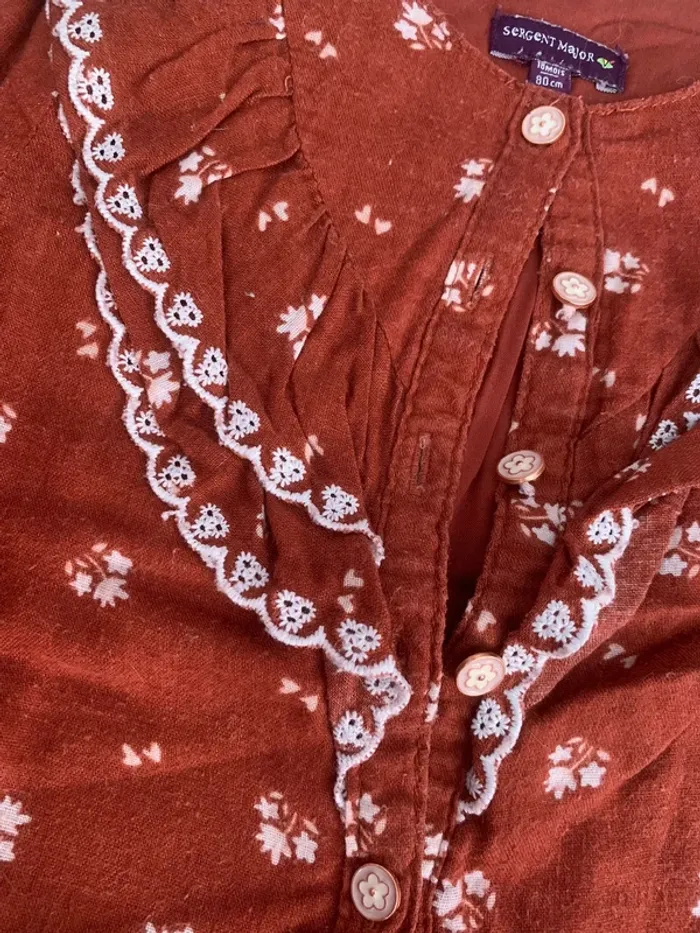 Blouse volant marron Sergent Major en 18 mois - photo numéro 2