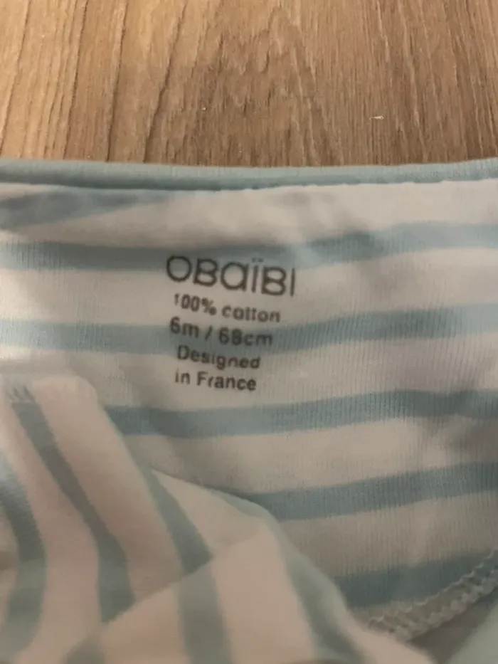 Combi bébé rayée ourson - photo numéro 2