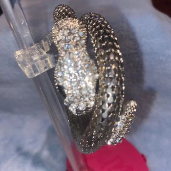 Bracelet fantaisie argenté serpent