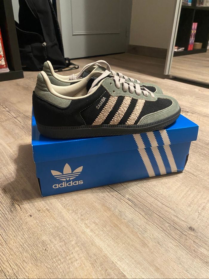 Adidas samba core black/alumina/silver green