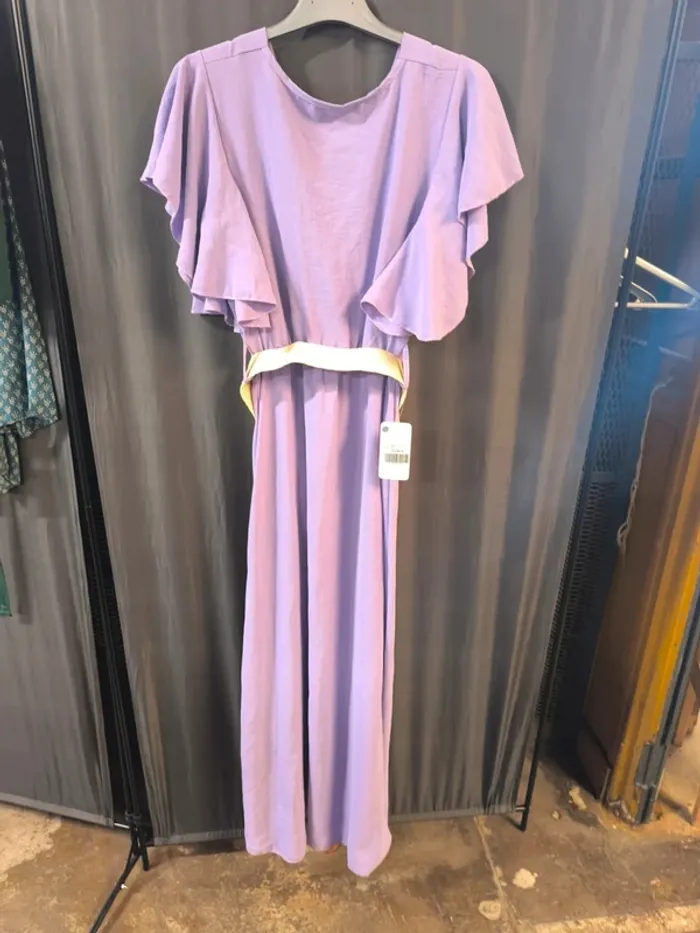 304152 robe violette avec ceinture femme TU sans marque - photo numéro 2