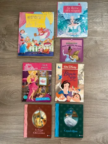 Enfants livres filles barbie reine princesse fée cendrillon blanche-neige disney