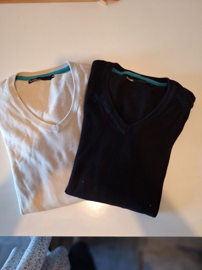 Lot de 2 Pull col V