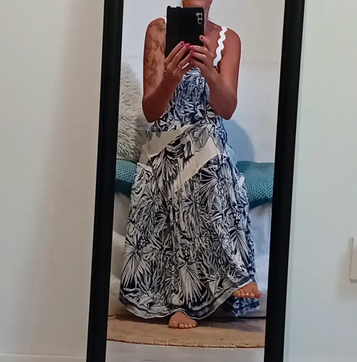 Robe bleue été April Vintage