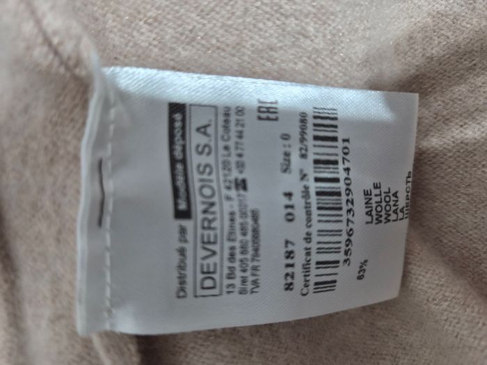 Gilet Devernois rose poudré laine & cachemire – Taille 0 (36) Très bon état ✨ doux et élégant - photo numéro 5