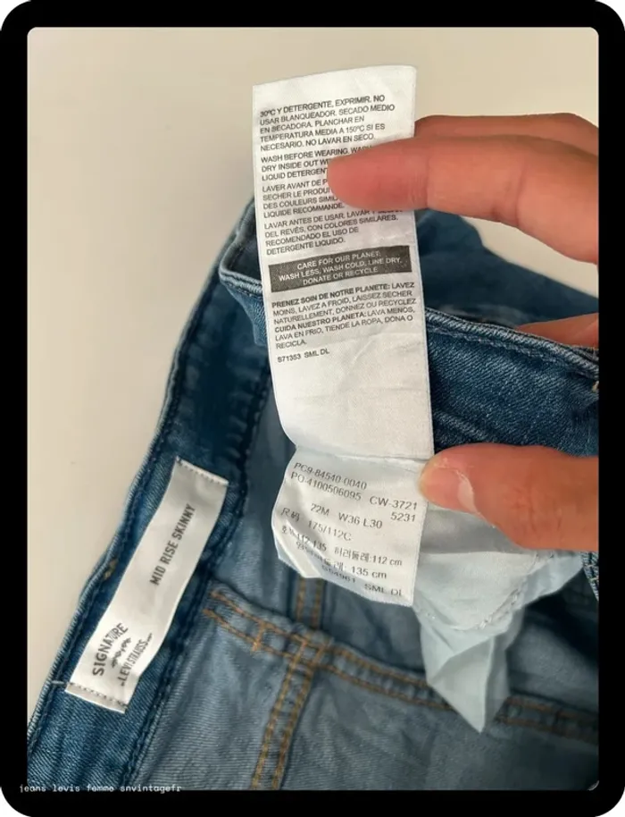 Jean Levi's Signature Femme Mid Rise Skinny Bleu | 22M FR52 | Très Bon État | BP90 - photo numéro 6