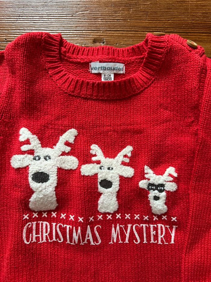 Pull Noël Vertbaudet rouge 18 mois - photo numéro 2