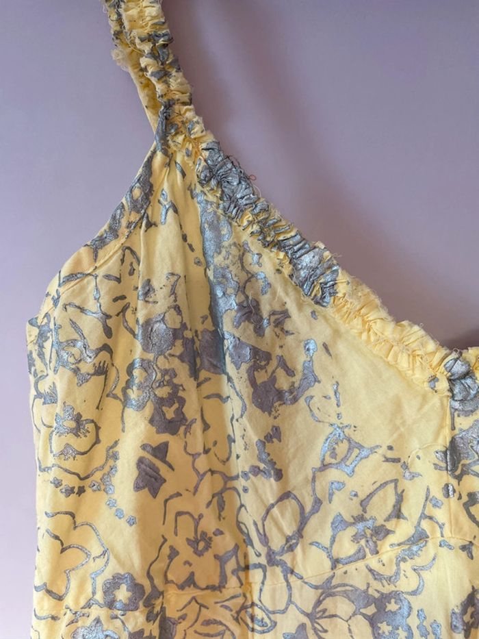 Robe à bretelles jaune et argentée 38 - photo numéro 3