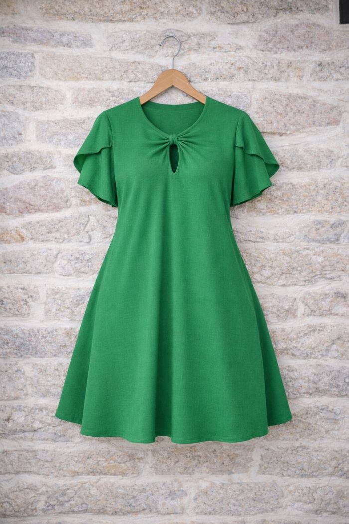 Robe nœud torsadé élégance vert éclatant Femme taille 54 marque Asos 💍 - photo numéro 7