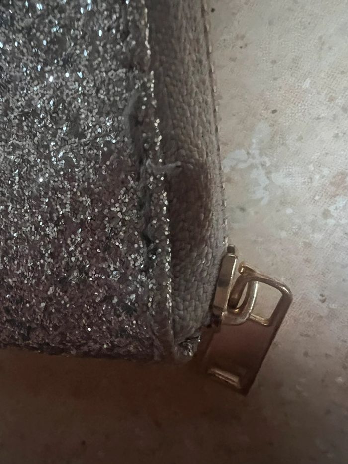 Portefeuille porte monnaie pailleté argent - photo numéro 5