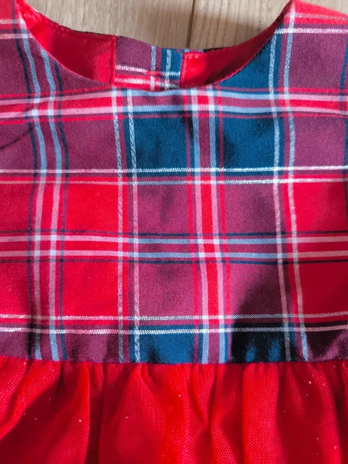 Robe de cérémonie bébé rouge à carreaux – Sergent Major – 6-9 mois - photo numéro 2