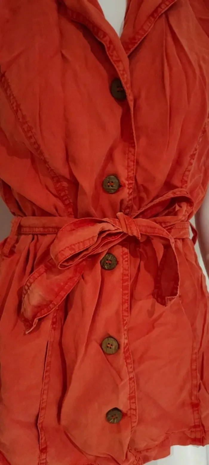 Petit haut orange vintage, taille 40 - photo numéro 3