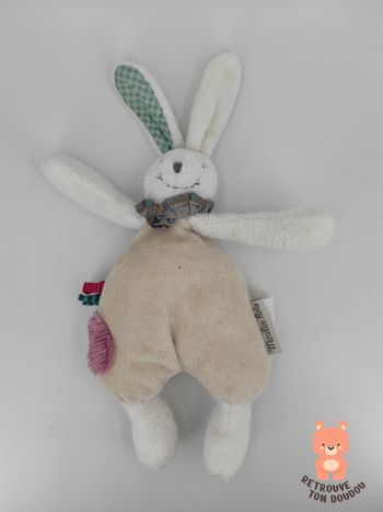 Doudou lapin blanc beige Luc et Léa Moulin Roty
