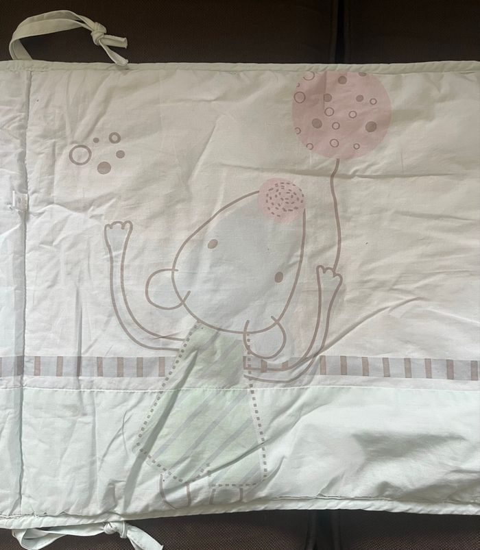 Tour de lit 100% coton bleu ciel - photo numéro 3