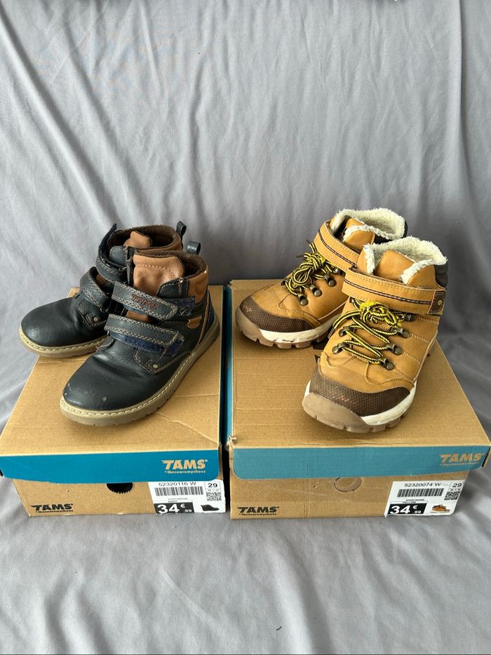 Lot 2 bottines boots garçon d’hiver