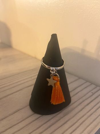 Bague double pampille pompom