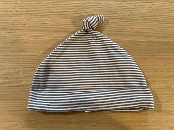 Bonnet bleu et gris kitchoun naissance