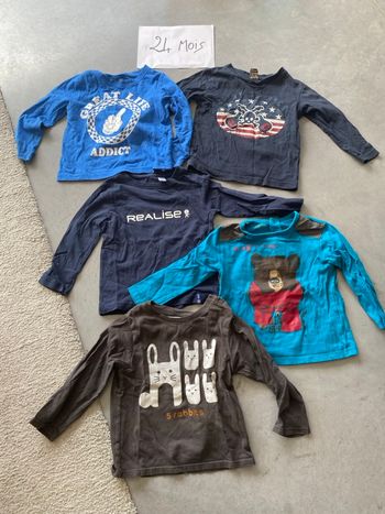 5 Tshirts garçon 24 mois 