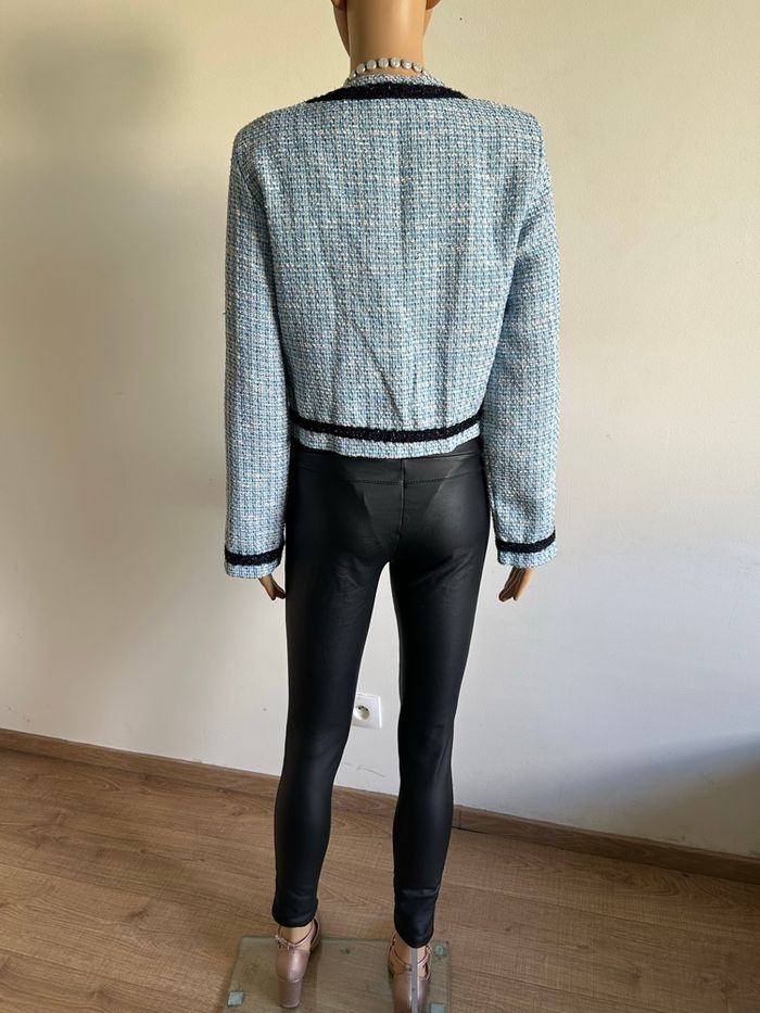 Veste bleue neuve en tweed Naf Naf taille 40 (valeur 69€) - photo numéro 7