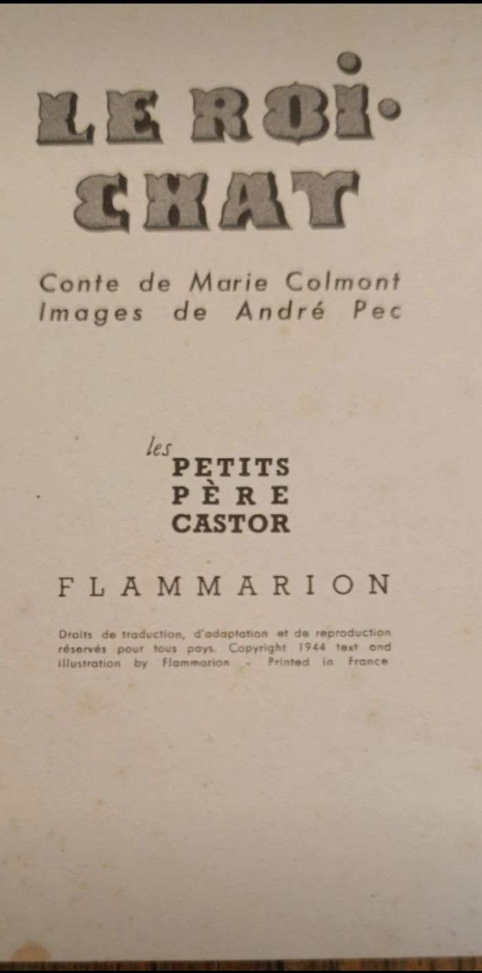 Ancien livre Le roi chat 1944 collection Les petits Père Castor - photo numéro 5