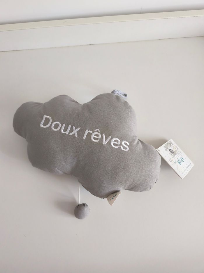 Coussin boite à musique nuage neuve avec étiquette - photo numéro 3