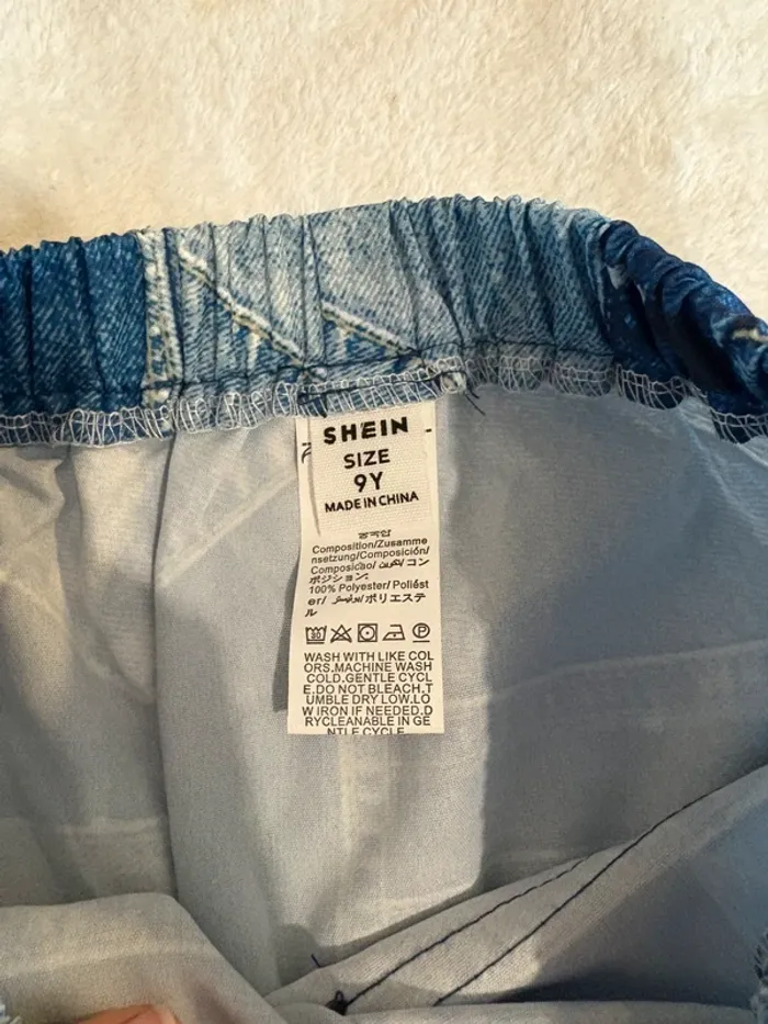 Jupe enfant effet patchwork jean – Shein, taille 9 ans - photo numéro 4