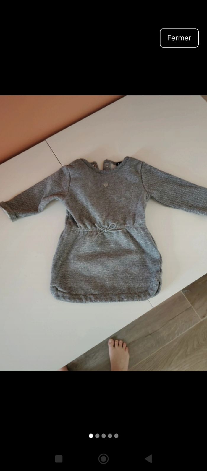 Robe bébé fille grise Kiabi