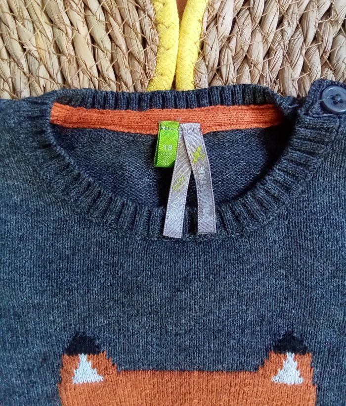 Pull gris avec impression Orchestra taille 18 mois - photo numéro 2