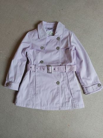 Trench coat ou veste de mi-saison parme 8 ans - Vynil Fraise