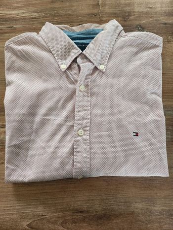 Chemises manches longues Tommy Hilfiger taille L blanches à motifs rouges en coton excellent état