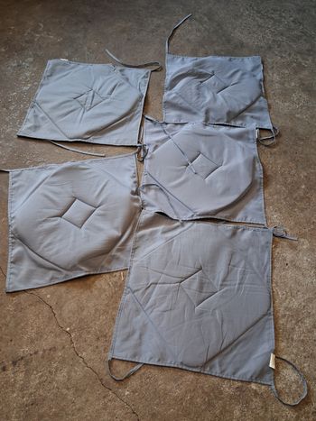 🥕5 coussins de chaises gris polyester rembourré 50 X 50
