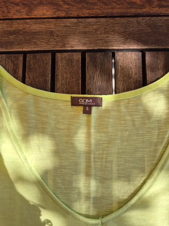 T-Shirt Grain de Malice en coton Jaune T.36 - photo numéro 5