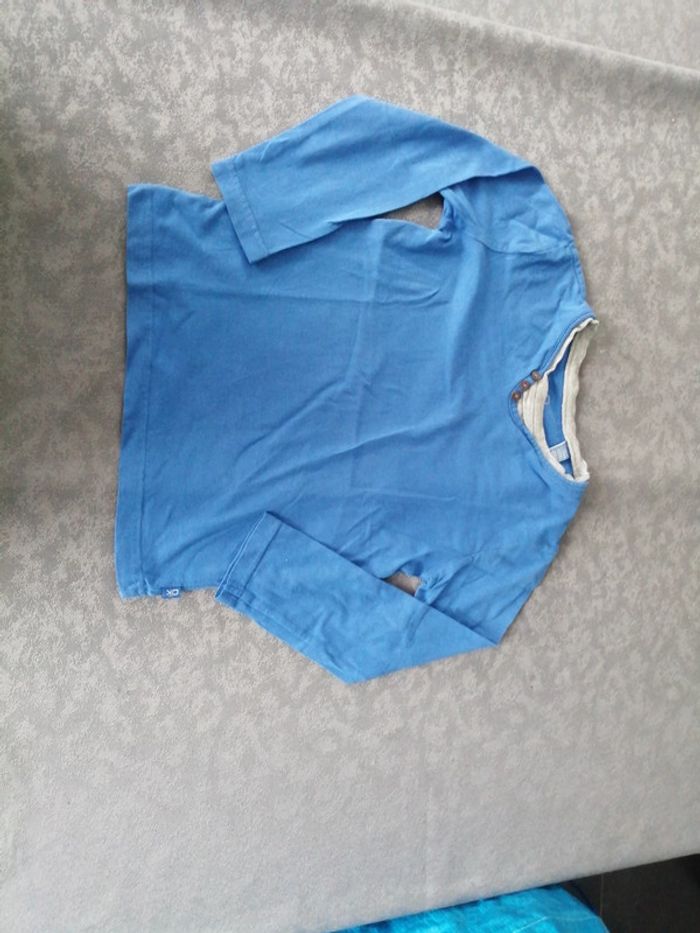 T shirt manche longue bleu