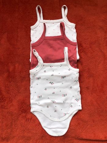 Lot de 3 bodies sans manche coton bio - 12 mois