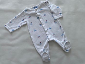 Pyjama bébé garçon 3 mois Jacadi blanc motifs petits chiens 