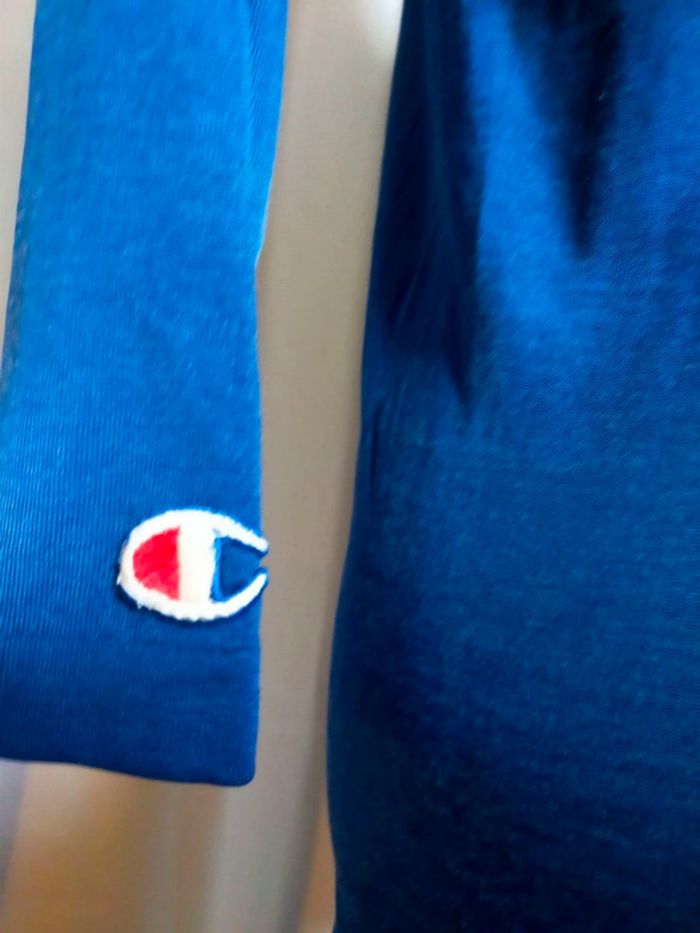 Haut long / mini-robe bleu vintage – Champion – T. S - photo numéro 14