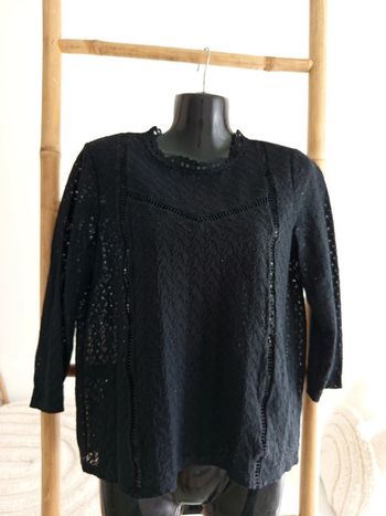 Haut bohème noir dentelle taille S