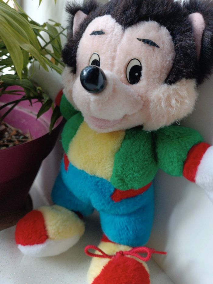 Peluche plush vtg vintage Disney nounours Teddy Bear loup Wolf 3 cochon pig bébé babies baby - photo numéro 3