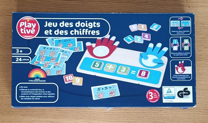 Jeu en bois des doigts et des chiffres Montessori Playtive apprendre à compter 3 ans - photo numéro 2