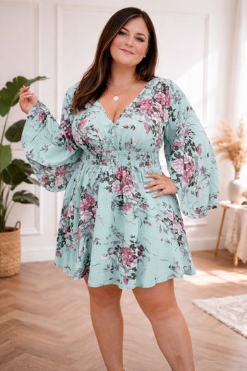Robe romantique azur Bloom fleurie bleue ciel et rose Femme taille 54 marque Asos 💍
