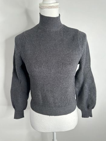 Pull en maille côtelée gris Zara T36 S