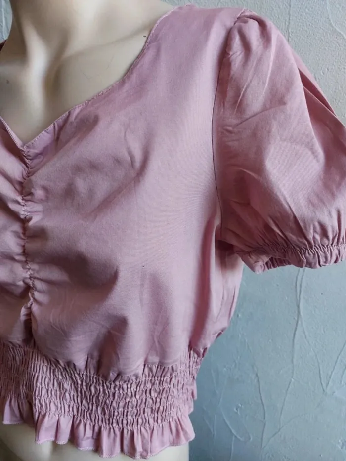 Blouse rose élégante à manches courtes - photo numéro 4