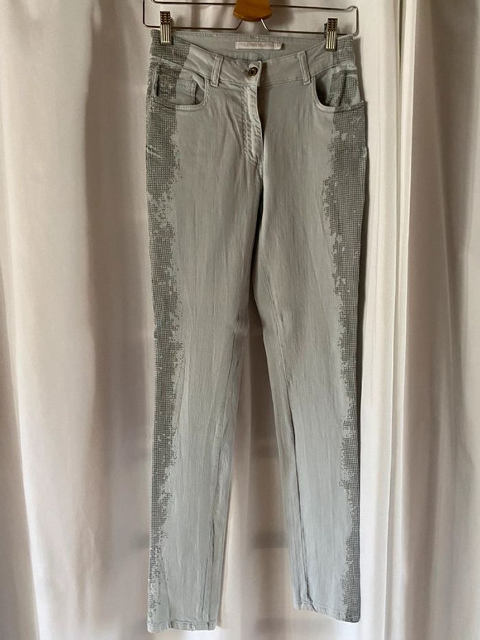 Jean élastique gris clair Laurent Vidal