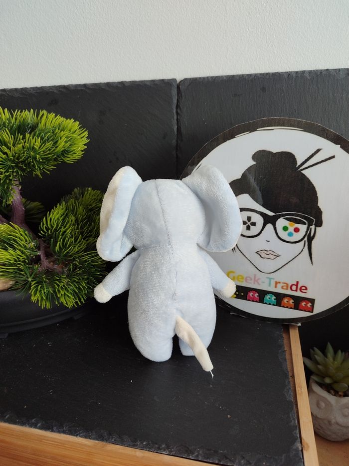 doudou peluche éléphant Primark bleu blanc beige écru points crème DD003417 - photo numéro 2