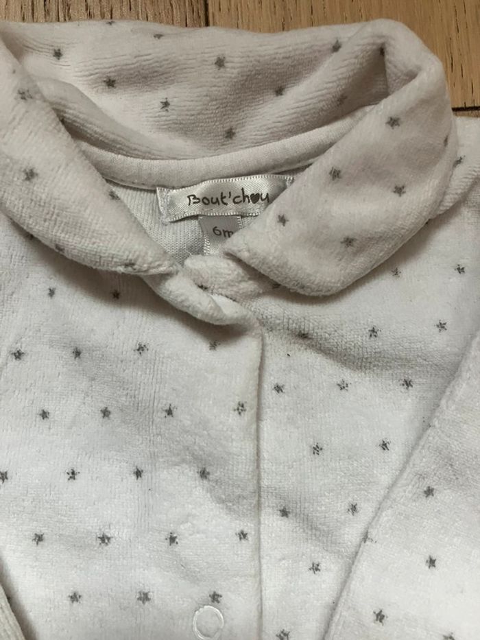 Lot de 3 grenouillères /pyjama en velours taille 6 mois - photo numéro 9