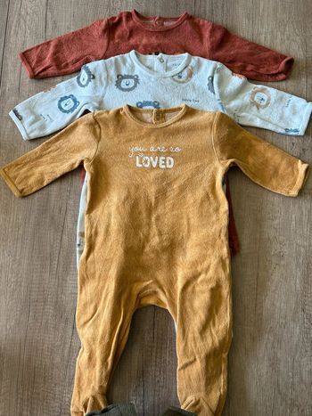 Lot 3 pyjama velour 9 mois