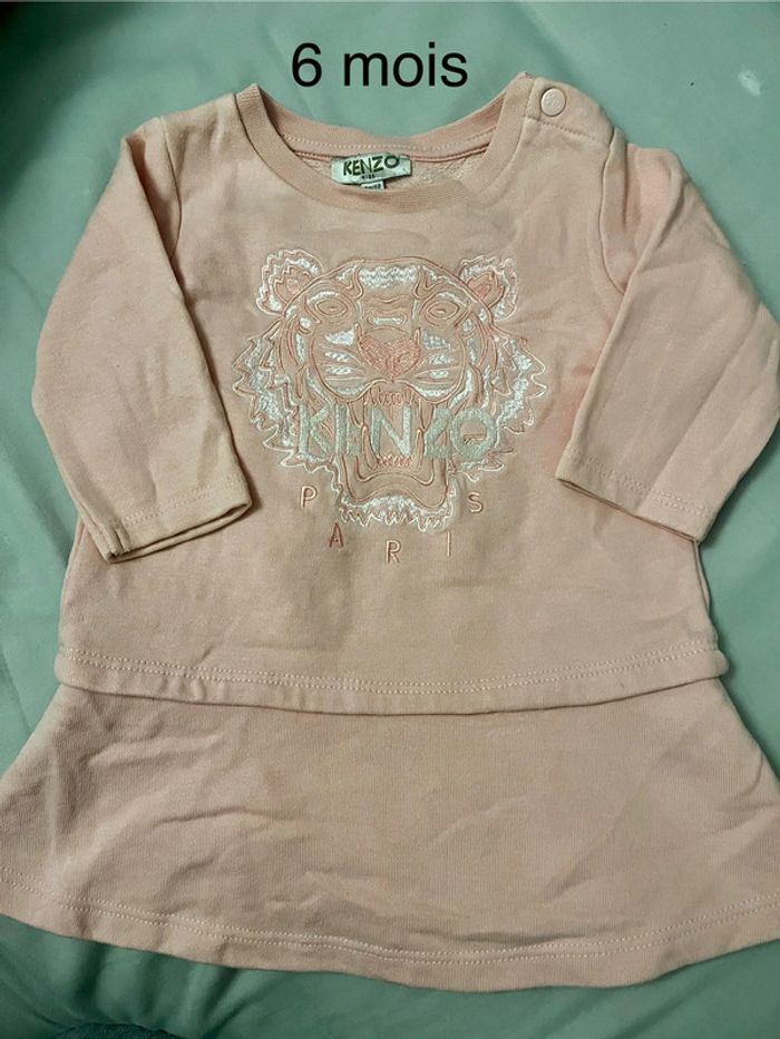 Robe sweat rose KENZO - 6 mois - manches longues