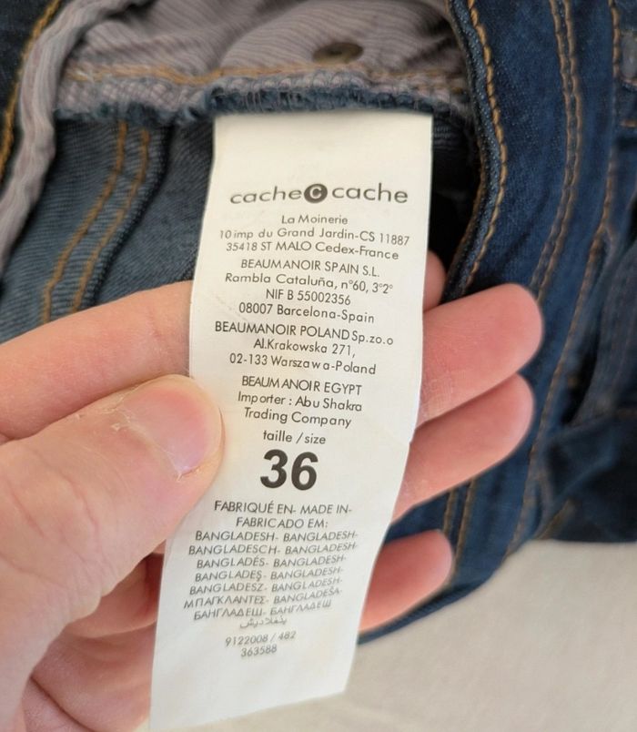 Jean Cache Cache - Taille 36 - Bleu Brut - Braguette 3 Boutons - photo numéro 5